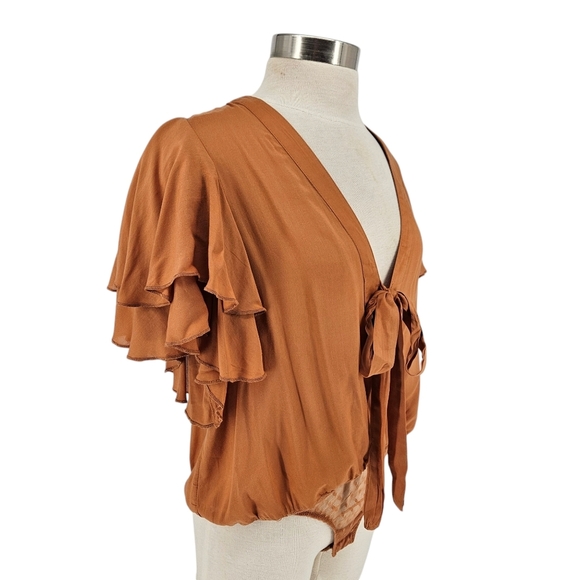 Intimately Free People Call Me Later Bodysuit Flutter Sleeve One Piece Small - Picture 3 of 13